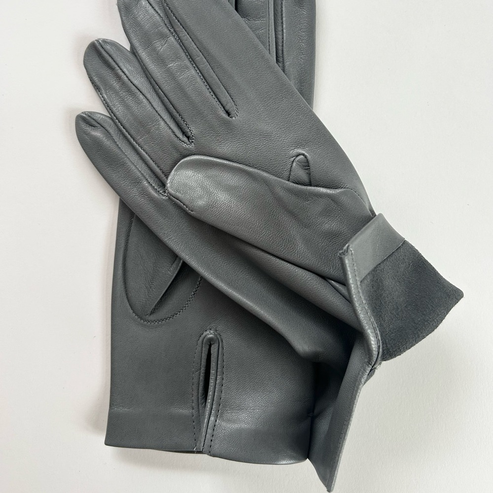 NEW Gray Italian Leather Driving Gloves- Unlined